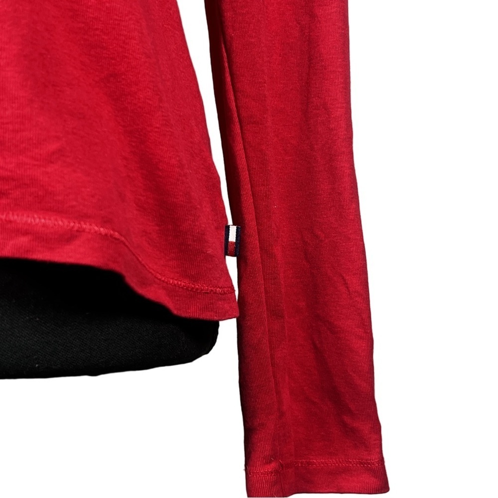 Vintage Y2K Tommy Hilfiger Jeans Red Long Sleeve Women's Tee, Size Medium - Picture 3 of 10